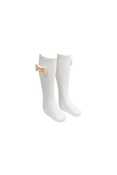 Bross Bow Mesh Knee-Length Children's Socks