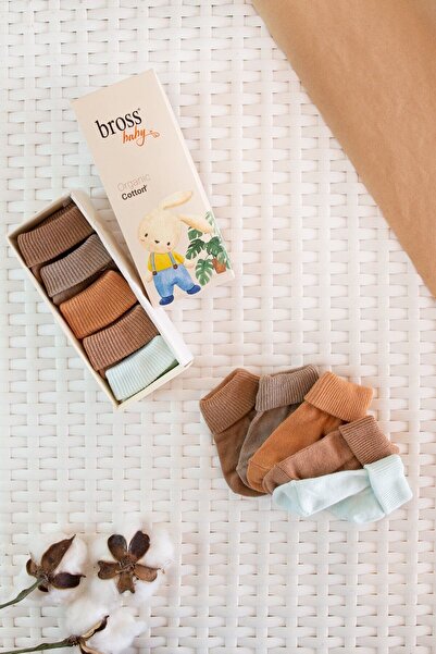 Bross Boxed 5-Piece Organic Baby Socks