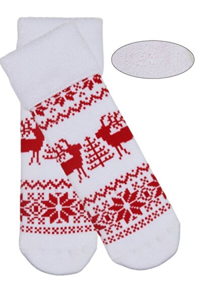 Bross Nordic Patterned 3-Piece Towel Women's Socks