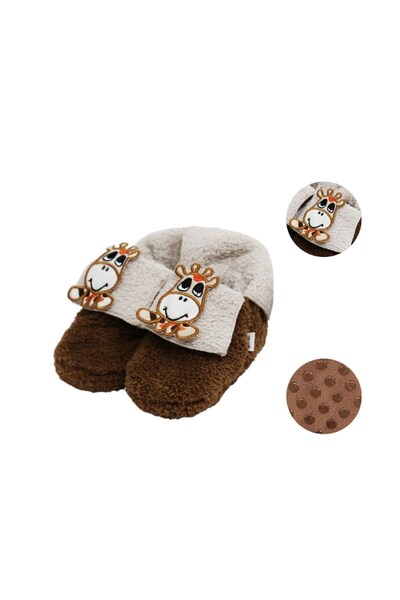 Bross Children's Home Boots with Giraffe and Non-slip Sole