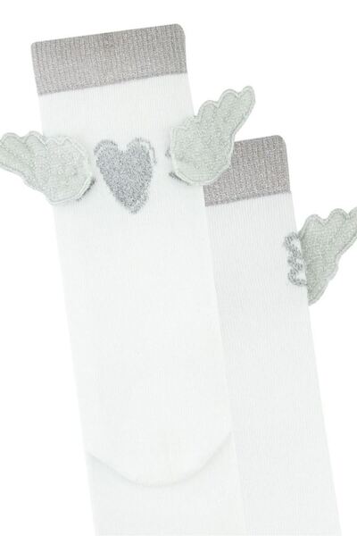 Bross Gray Winged Girl's Knee Socks