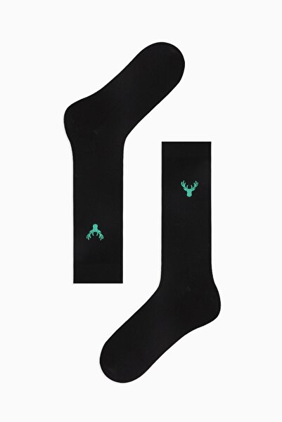 Bross Мъжки чорапи от хавлиена подметка с бродерия от елени