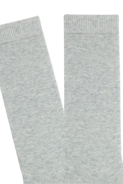 Bross 3-Piece Girl's Patternless Knee-High Socks Gray