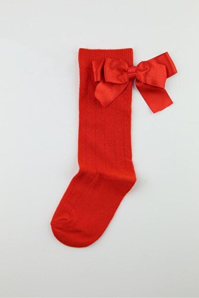 Bross Bow Red Children's Knee Socks