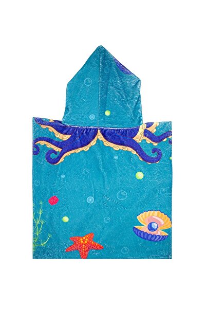 Bross Octopus Patterned Children's Towel Poncho 60X60