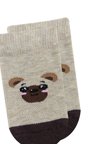 Bross Baby Animal Patterned 3-Piece Booties Socks Assortment