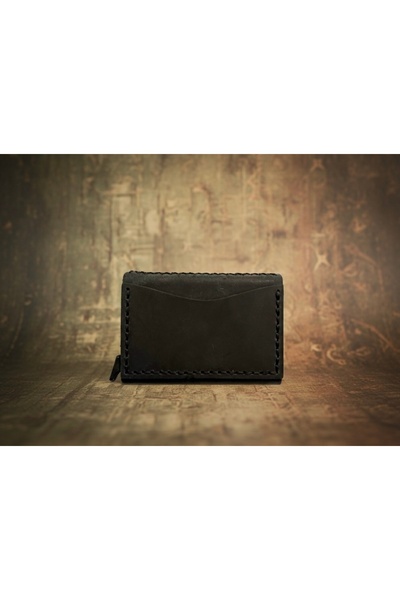 natderi Hakiki Deri Mekanizmalı Kartlık El işçiliği - Handmade