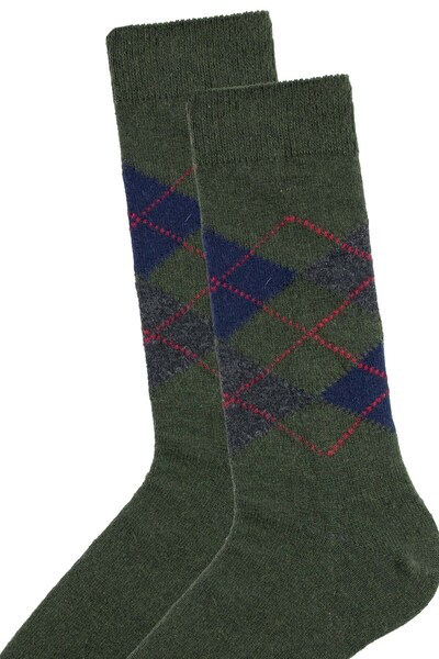 Bross Ekose Desenli Yün Erkek Kışlık Çorap