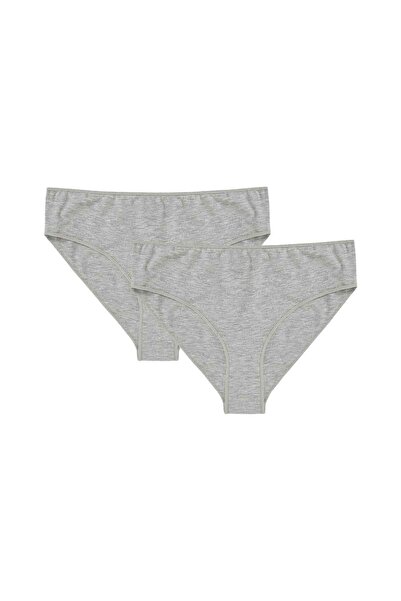 Bross Pachet de 2 chiloți din bumbac pentru femei, gri 1220