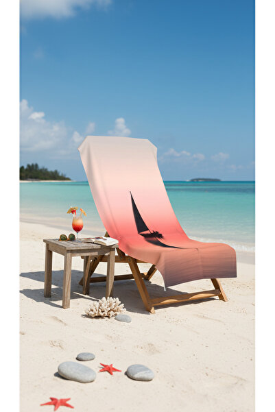 BETHA منشفة شاطئ قطنية من YELKENLİ GUNBATIMI – تصميم منقوش – 75x150 سم