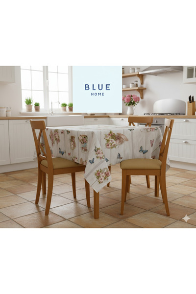 Blue Home مفرش طاولة مبطن بألياف PVC غير قابل للانزلاق ومقاوم للبقع وقابل للمسح ميريلا
