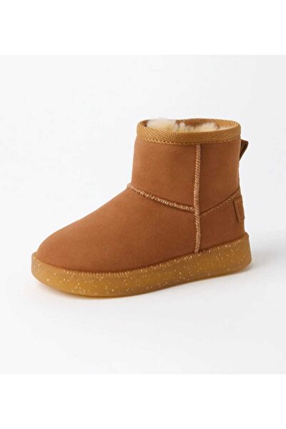 pediashoes Момичешки ботуши от кафява кожа с кожа и цип