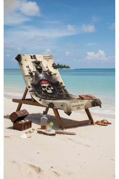 BETHA Pirate Patterned Cotton Beach Towel – Patterned Design – 75X150 cm