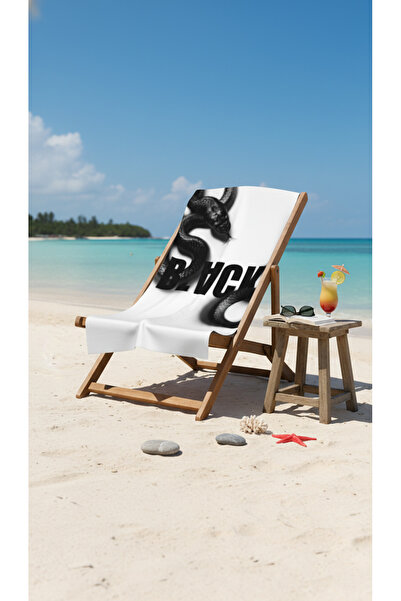 BETHA Black Black Snake Patterned Cotton Beach Towel – Patterned Design – 75X...