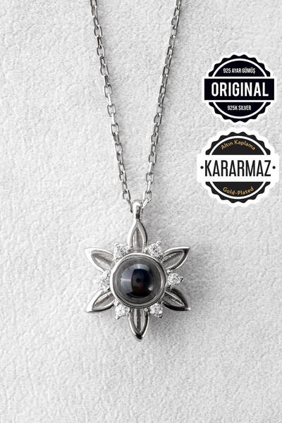 Jewelmim Yüz 100 Dilde Seni Seviyorum Yazan 18 Ayar Beyaz Altın Kaplama 925 A...