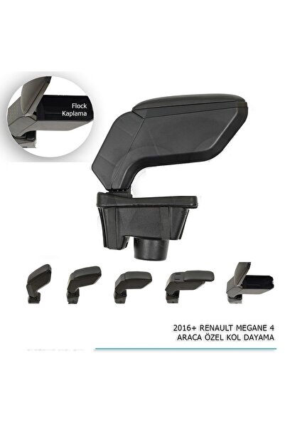 Genel Markalar Renault Megane Uyumlu 4 Araca Özel Kol Dayama Siyah 2016+ Parça