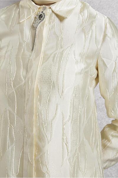 Alvina 44737 Model Jacquard Tunic with Brooch