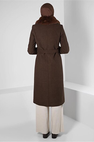 Alvina Fur-Detailled Belted Coat 90414