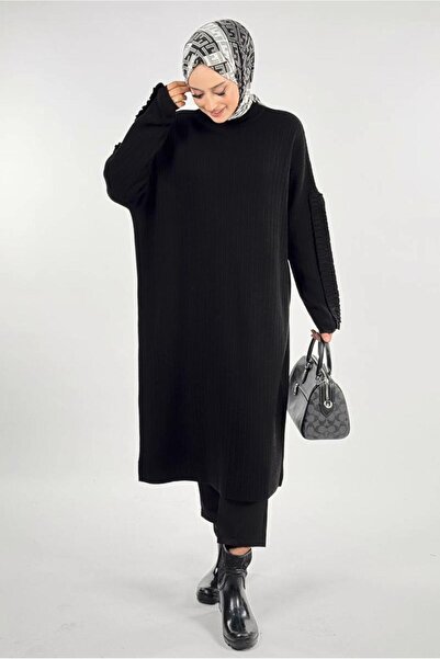 TRENDTESETTÜR Women's Black Knit Tunic t 50381