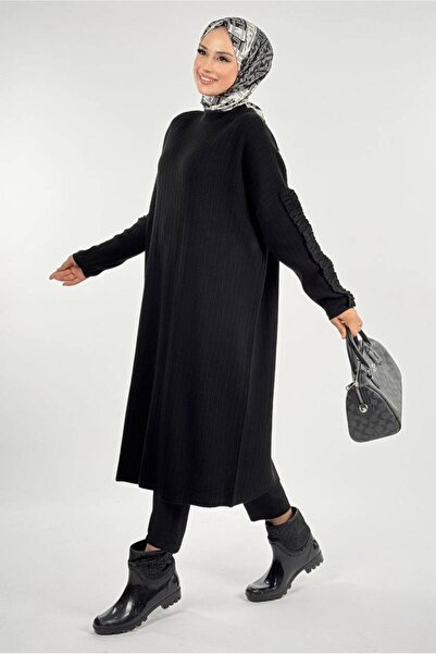 TRENDTESETTÜR Women's Black Knit Tunic t 50381