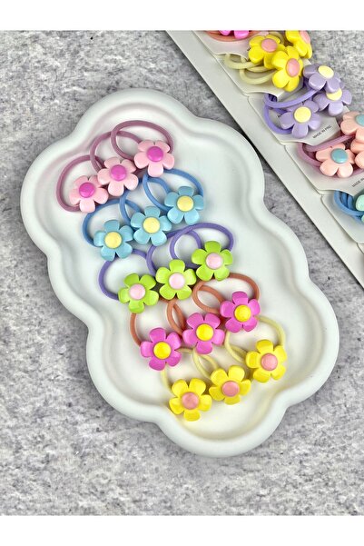 Toka Sepetim Çiçekli Lastik Toka 15’Li Toka Seti