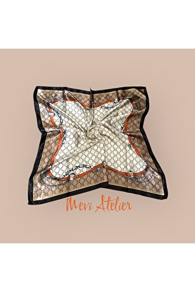 Mevi Atelier وشاح ملون بنمط سلسلة 90 × 90