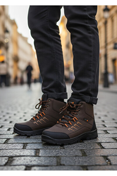 NHA 0001 Black Men's Boots with Fur Inside, Water and Snow Resistant, Winter ...