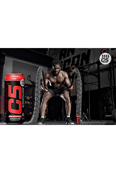 C5 Energy Drink Supercharge Strawberry & Kiwi Pre Workout - Pack of 12