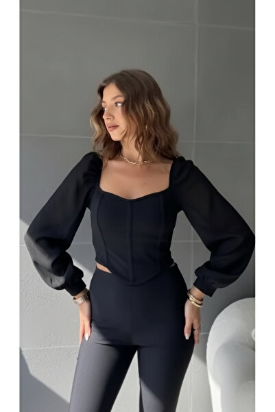 ACTRİS بلوزة مخططة برقبة مربعة