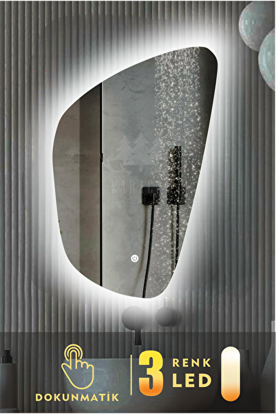 KaraçamDekor Led Işıklı Asimetrik Banyo Ve Konsol Aynası