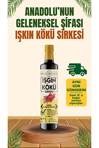 Luga Işgın - Işkın Kökü Sirkesi 500 ml - Doğal Fermantasyon, Katkısız, Glutensiz, Koruyucu İçermez