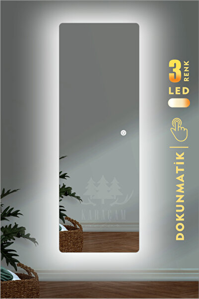 KaraçamDekor Led Işıklı 123 X 43 Cm Boy Aynası