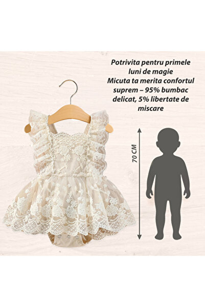 OEM Baby lace dress, 3–6 months (70 cm), bodysuit with snaps, 95% cotton 5% spandex
