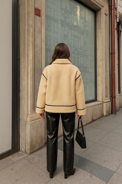 LACASE Μπουφάν βελούδινο από συνθετική γούνα