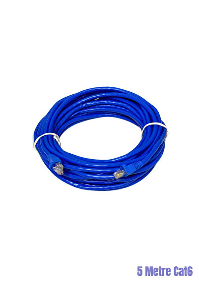 Zerlina 5 Metre Mavi Renk Cat6 Internet Bilgisayar, Modem , Swich , Ip Kamera...