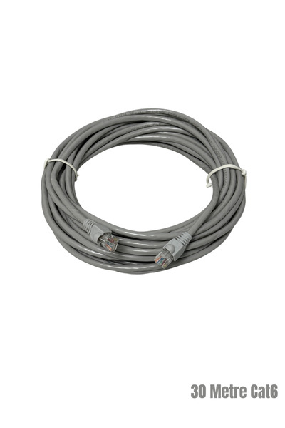 Zerlina 30 Meters Gray Color Cat6 Internet Computer, Modem, Switch, Ip Camera...