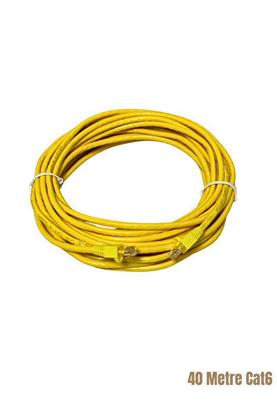 Zerlina 40 Metre Sarı Renk Cat6 Internet Bilgisayar, Modem , Ip Kamera Rj45 E...