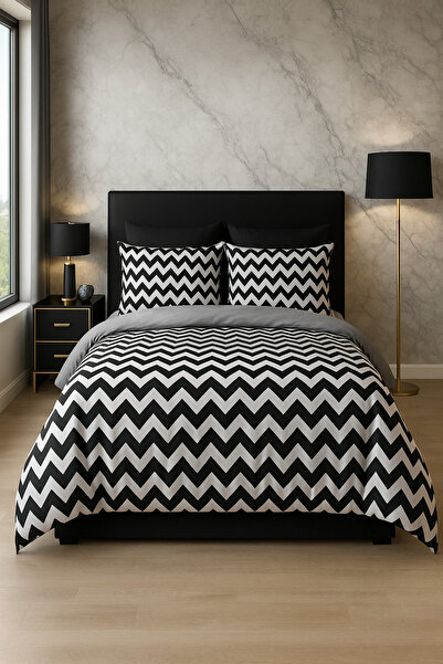 uykulife home collection طقم غطاء لحاف ملاءة مطاطية مفردة متعرجة باللون الأسو...