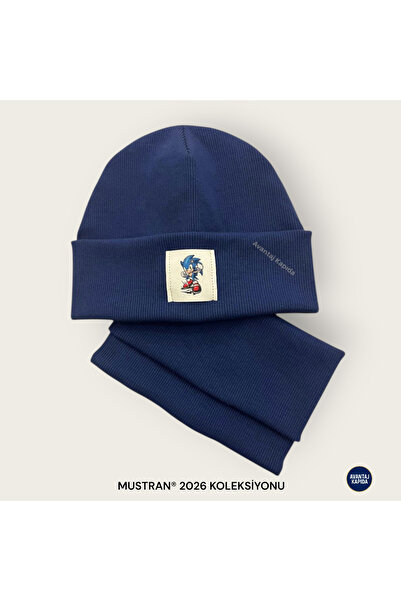 Mustran 95% Cotton Handmade 2-Piece Beret Neck Collar Set for Children Aged 4-12 |   Double Layer 4 Layer Ear Protection Gift