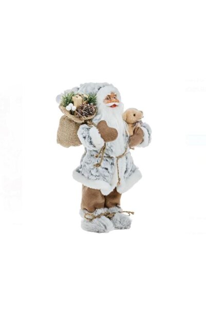 OEM Santa Claus Figurine White/Grey Fur 30 cm