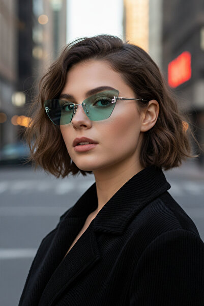 Kapin Solvix Cateye Rimless Design Women's Sunglasses - Mint Green