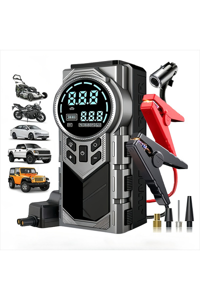 auhma Araba Oto Araç Akü Takviye'li Kompresör 8000mah Dijital Ekranlı Lastik ...