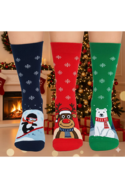 DUYAL Șosete Hn Socks Rengarek, cu tematică de Anul Nou, în cutie cadou, cu m...