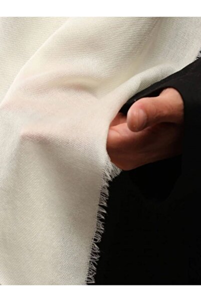 unbranded Plain off-white cashmere wool shawl