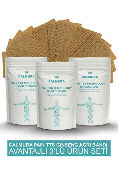 Calmura Hızlı Etkili Doğal Ginseng Ağrı Bandı Uzun Süreli Etki Transdermal Bant 75 Adet