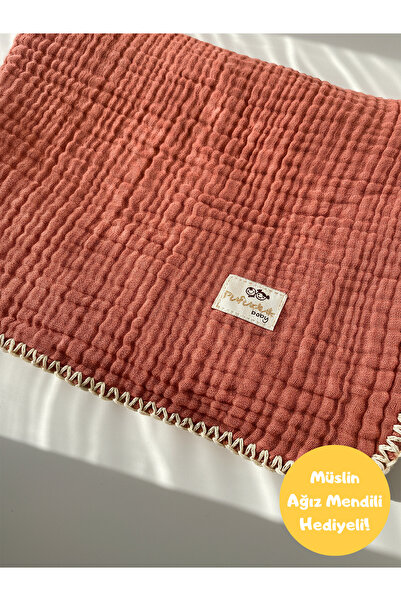 Pufuduk Baby بطانية أطفال من الموسلين المخيط بـ 4 طبقات