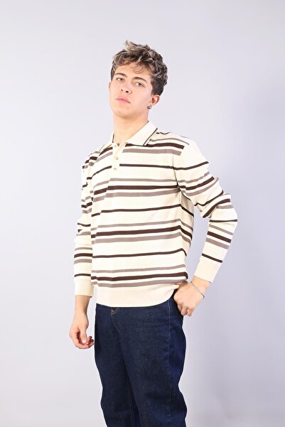 Mckanzie 34109 striped sweater with collar