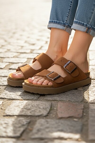 Land of Cork Anatomical Natural Cork Sole Genuine Leather Slippers