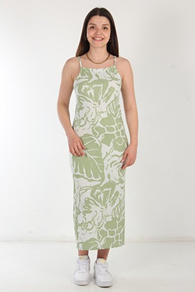 Mckanzie 5573 Patterned Raschel Dress with Side Slits