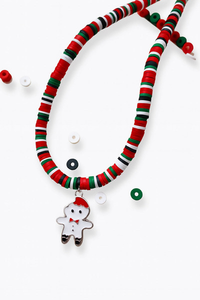 New Obsessions Christmas Figure Charm Dangle Smoked Necklace